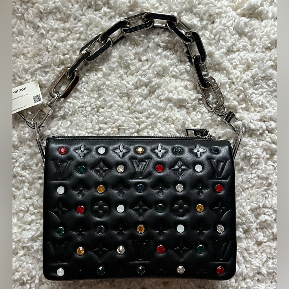 BRAND NEW Louis Vuitton Black Embossed Coussin BB Leather Bag